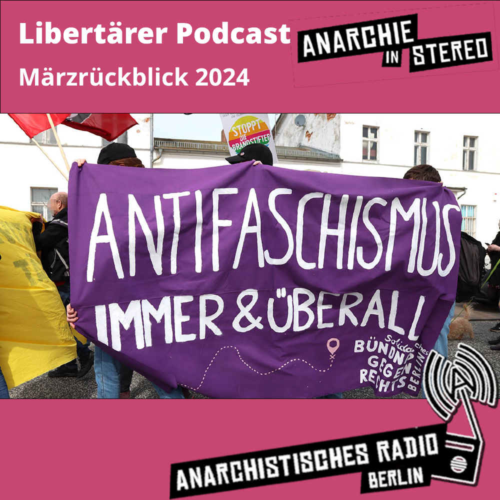 Lila Transparent auf Antifa-Demo: "Antifaschismus - immer und überall"