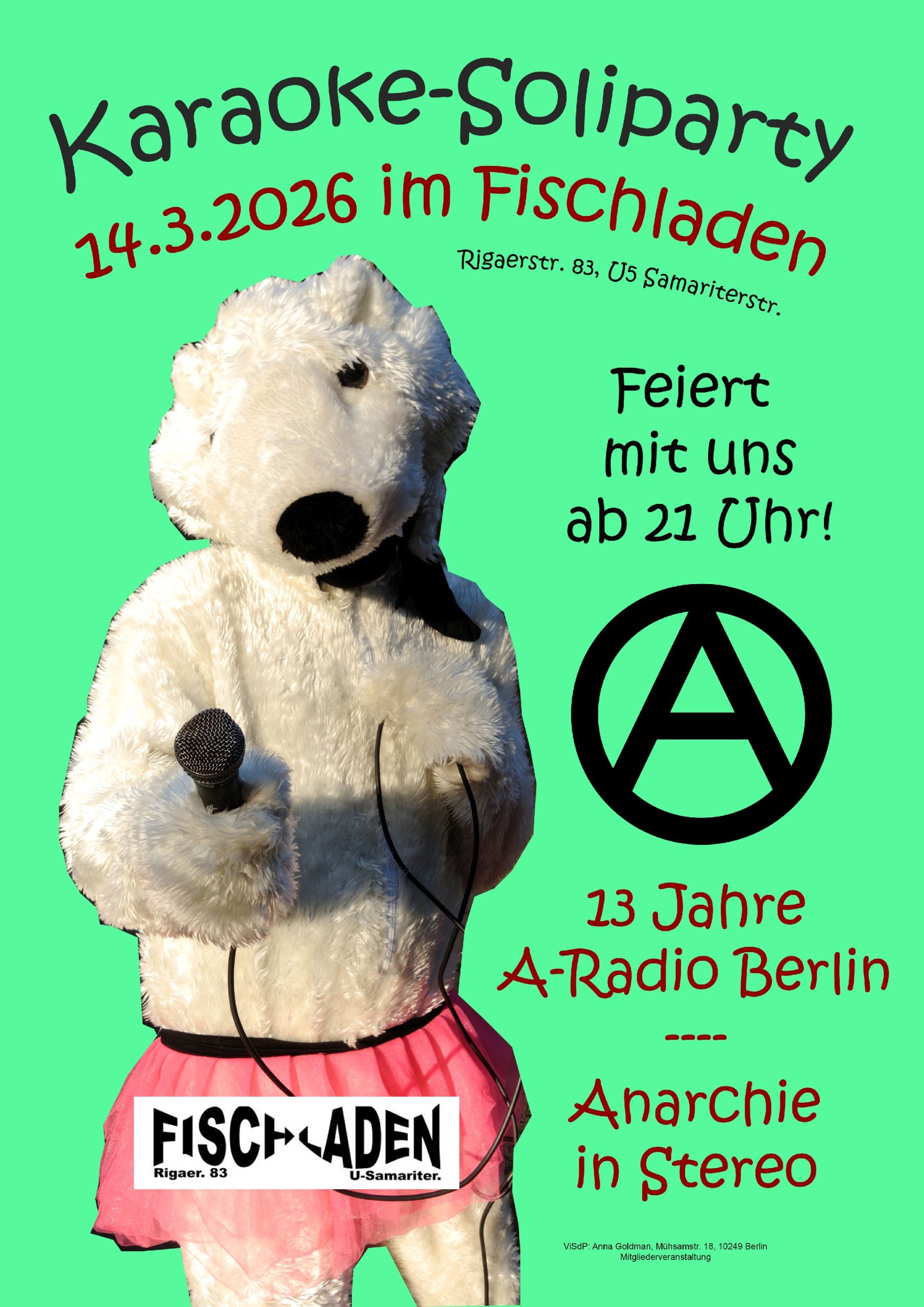 Karaoke-Soliparty 14.3.2026 im Fischladen